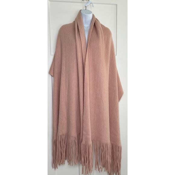 Free People Oversized Scarf Kolby Brushed Fringe Pink Wrap Cozy - Picture 2 of 8